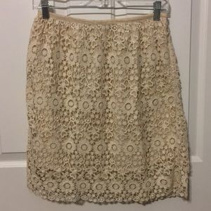 Solitaire by Ravi Khosla Lace Skirt Beige Size S